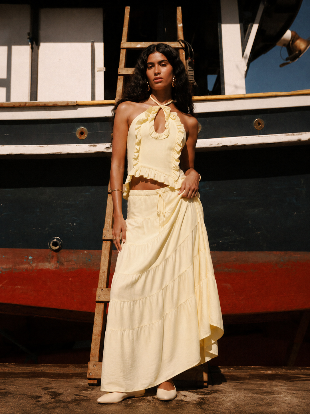 Aurore Halterneck Coord Skirt Set