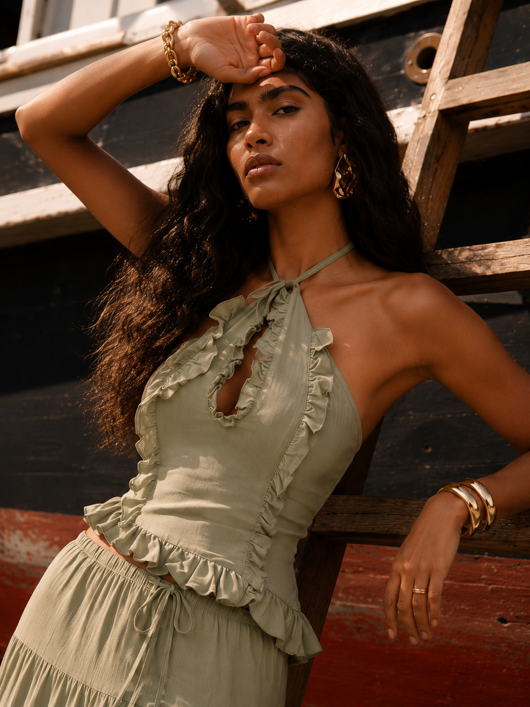 Aurore Halterneck Coord Skirt Set