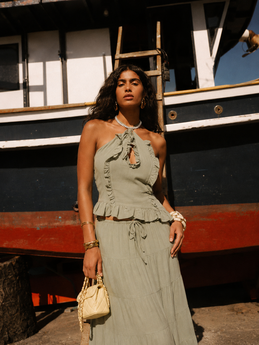 Aurore Halterneck Coord Skirt Set