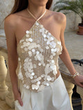 Bibi Sequin Halterneck Backles Top