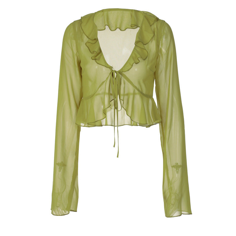 Dee Crop Ruffle Summer Shrug