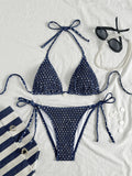 Indigo 2Pcs Polka Bikini Swimsuit