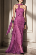 Liane Polka Tube Maxi Dress With Scarf