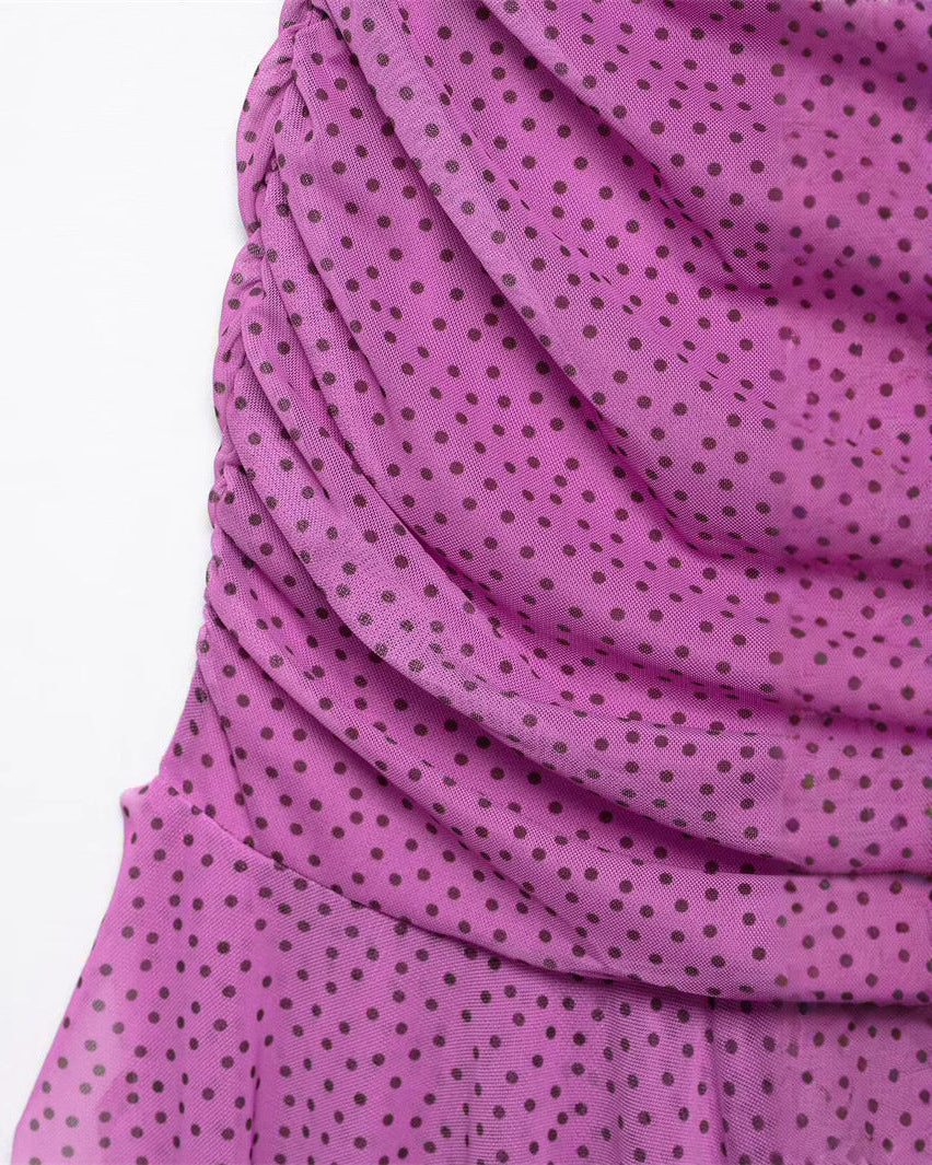 Liane Polka Tube Maxi Dress With Scarf