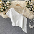 Lily One Shoulder Top In White