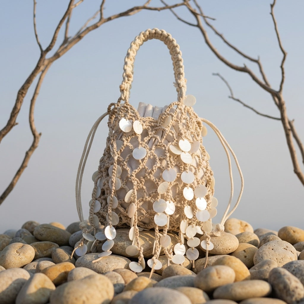 Serena Shell Crochet Pouch Handbag