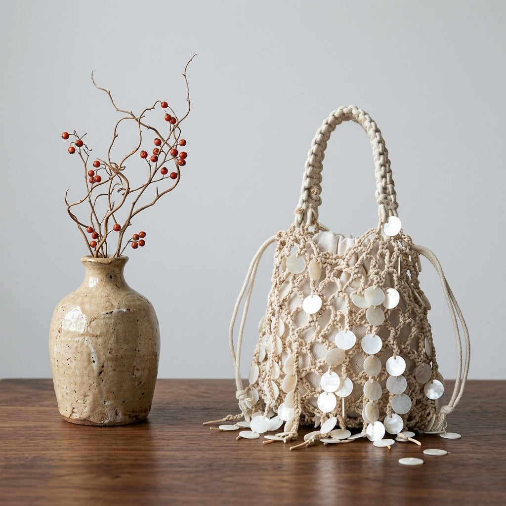 Serena Shell Crochet Pouch Handbag